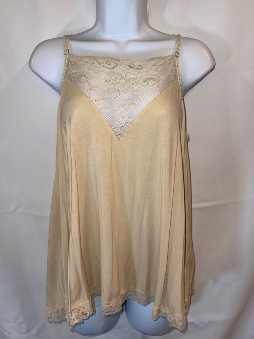 POL Beige Lace-Trim Camisole